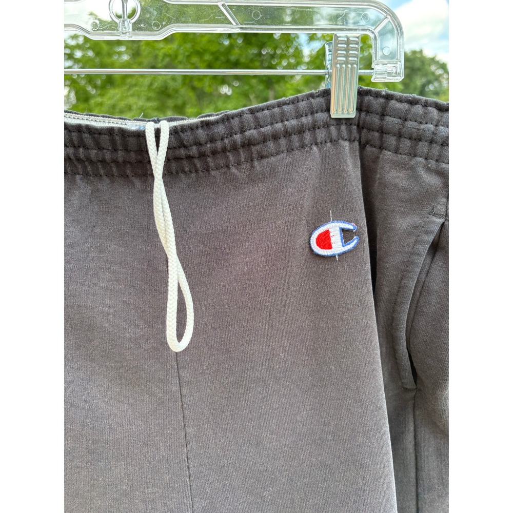 Vintage Champion Mens Lounge Shorts Large Black Elastic Drawstring Made in USA - Picture 8 of 9